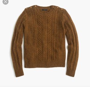 J.Crew cable knit sweater with shoulder buttons